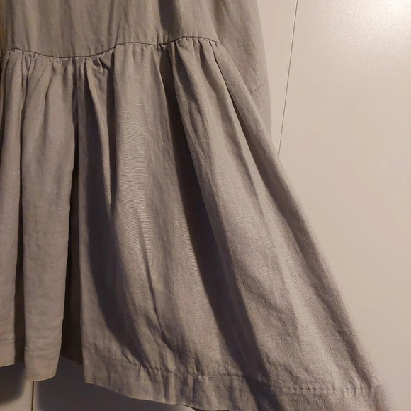 Linen Babydoll Blazer Jacket Lagenlook Beige 14 Minimalist Neutral Workwear - Picture 11 of 11